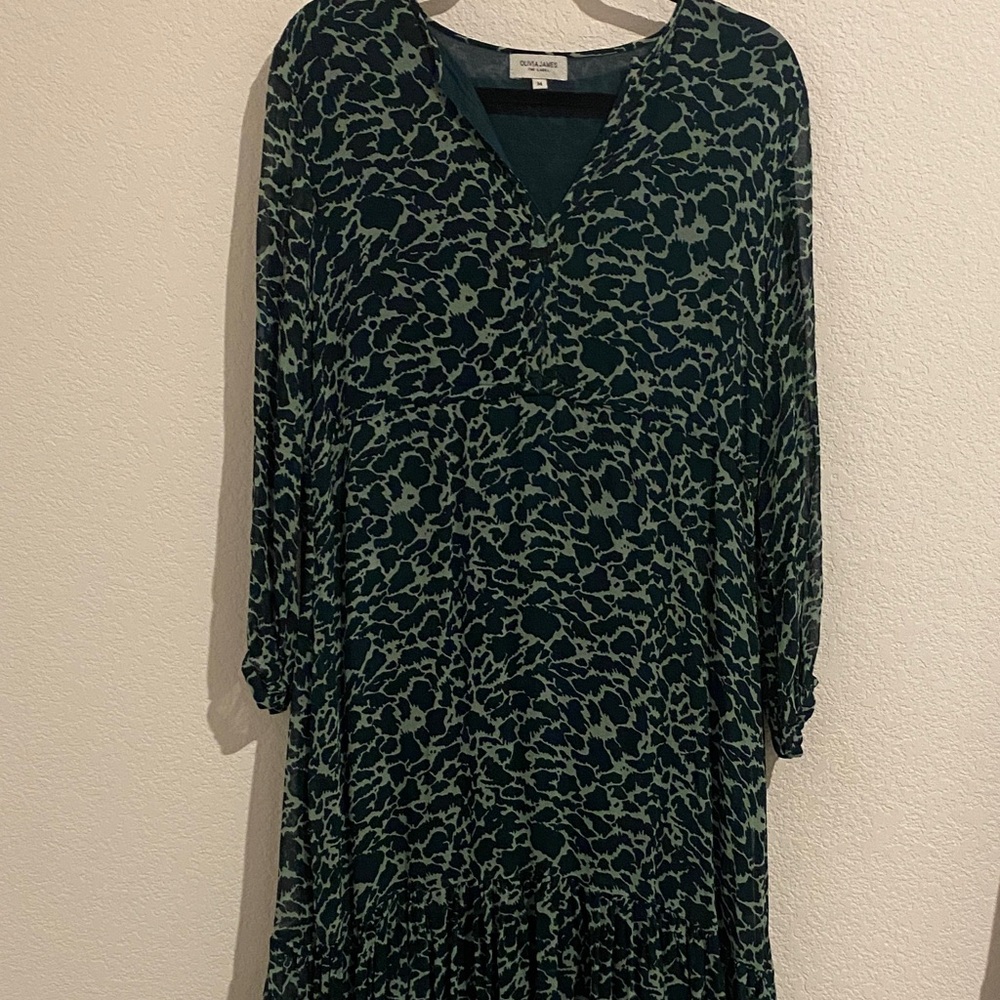 Chic Long Sleeve Patterned Dress